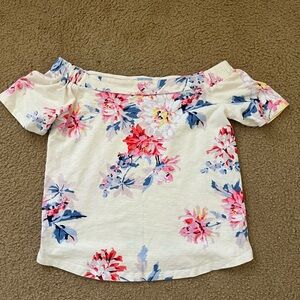 Joules Cream Floral Off-Shoulder Blouse
